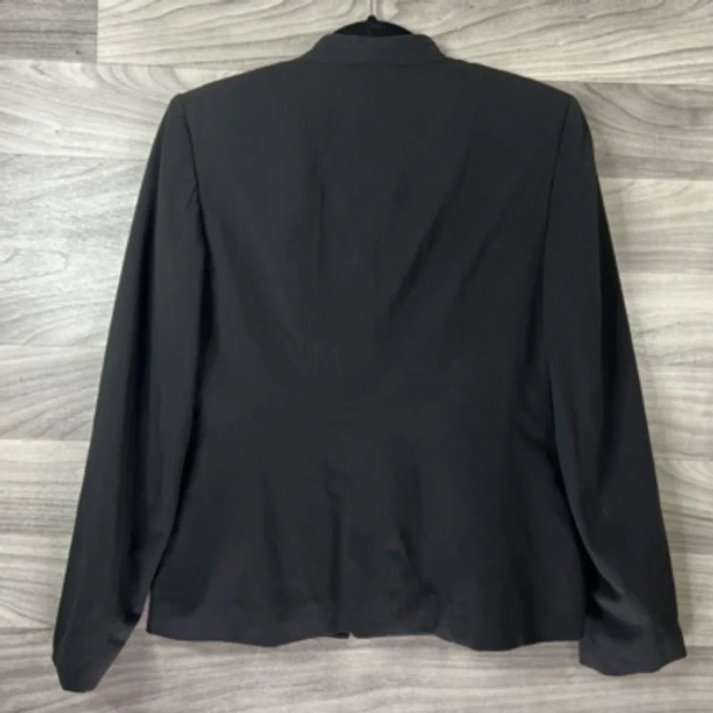 Style&co. Womens Blazer Jacket Black Single Button‎ Slash Pockets V Neck 4